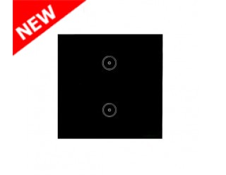 Akubela 2 Gang Touch Switch (EU version) - Black