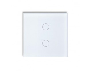 Akubela 2 Gang Touch Switch (EU version) - White