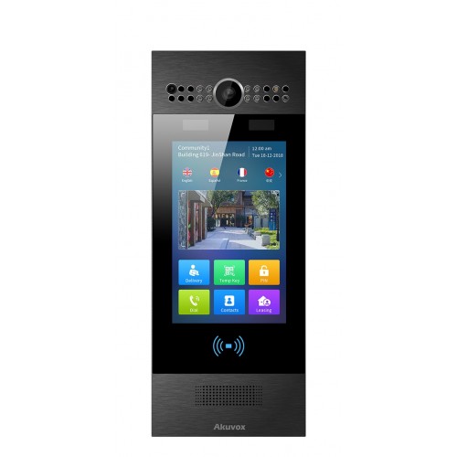 Android Base Ip Phones Akuvox R29C-B Android IP Video Door Phone with Facial Recognition, Body ...