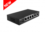 Ruijie-Reyee RG-ES206GC-P 6-Port Gigabit Smart POE Switch with 4 PoE/POE+ Ports and 2 Gigabit RJ45 uplink ports
