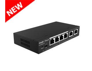 Ruijie-Reyee RG-ES206GC-P 6-Port Gigabit Smart POE Switch with 4 PoE/POE+ Ports and 2 Gigabit RJ45 uplink ports
