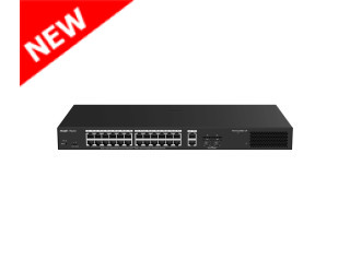 Ruijie-Reyee RG-ES228GS-LP 28-Port Gigabit Smart Cloud Managed PoE Switch with 24x 1G PoE/PoE+ Ports, 2x 1G RJ45 Ports, 2x 1G SFP Ports and 250W PoE Power Budjet