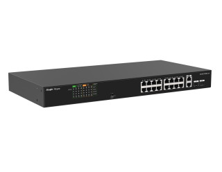 Ruijie-Reyee RG-ES118FGS-LP 16-Port 10/100 Mbps Unmanaged PoE/PoE+ Switch with 2 Gigabit RJ45/SFP Combo Ports